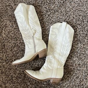 Dolce Vita White Knee High Boots